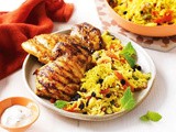 Barbecue chicken with Persian rice salad recipe
