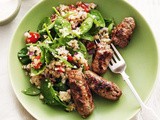 Beef kofta with tomato and mint quinoa salad recipe