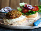 Falafel burger with hummus recipe