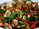 Fatttush / Mixed Herbs and Toasted Bread Salad Recipe