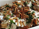 Grilled eggplant fatteh (fattet bathinjan mishwi)