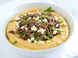 Hummus with Spiced Ground Beef, Feta and Mint