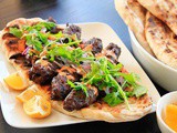 Kofte Kebabs With Spicy Harissa Yogurt Sauce and Grilled Flatbread (Minced Lamb Kebabs) Recipe