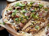 Lamb and pistachio pizzas with pomegranate molasses recipe