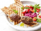 Lamb kofte with beetroot hummus recipe