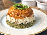 Layered Vegetable Tricolor Biryani Recipe