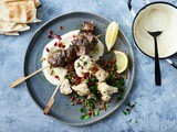 Lebanese skewers with charred cauliflower and lentil salad recipe