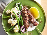 Lebanese-spiced lamb skewers with roasted cauliflower salad recipe