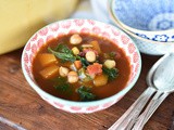 Lebanese Vegetable Soup with Chickpeas and Kale Recipe