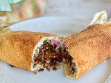 Mujadara pita roll up