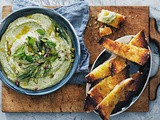 Pistachio and labneh dip with garlic turkish bread recipe