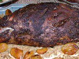 Roast Leg of Lamb with Apricots, Almonds and Pine Nuts Recipe