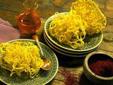 Saffron zoolbia (deep-fried pastry with saffron sugar syrup) recipe