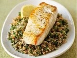 Seared Halibut on Lemon Tabbouleh Recipe