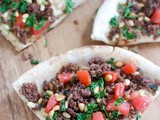 Spiced beef and hummus pita pizza Recipe