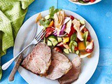 Sumac lamb roast with fattoush salad recipe