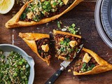 Turkish pide with green tabouli