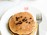 Chocolate chip pancakes - eggless wheat pancakes