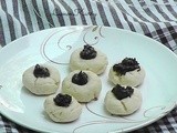 Eggless Thumbprint Cookies | Chocolate Filling