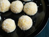 Khoya coconut ladoo - coconut mawa peda - coconut mawa ladoo