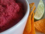 Beet Hummus with Tortilla Chips