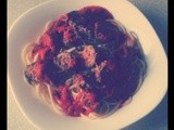 Spaghetti with Home-Made Sausages & Basil Tomato Sauce
