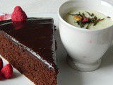 Totally Decadent Raspberry Chocolate Cake with Milk Tapioca Pudding