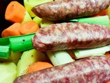 Légumes et diots de Savoie au four / Oven Baked Vegetables and Savoy Diot Sausages