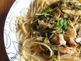 Spaghetti au cresson et au saumon / Spaghetti with Watercress and Salmon