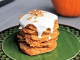 Carrot Cake Pancakes with Cream Cheese Glaze