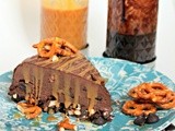 Double Dark Chocolate, Caramel, and Pretzel Crunch Ice Cream Cake