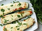 Four-Cheese Zucchini Pizza Boats