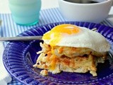 Hash Brown Waffle with a Fried Egg