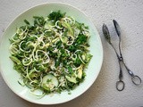 Brown rice salad with green tabasco dressing