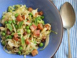 #cabbage + pancetta with peas and mint