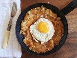 Leftover chip rösti + fried egg #breakfast