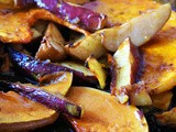 Pumpkin + sweet potato + pear bake with orange olive oil