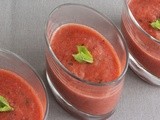 Cold cucumber and strawberry soup