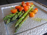 Green Asparagus with fresh tomato