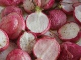 Roasted potatoes and radishes