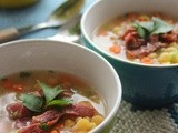 Traditional Estonian yellow pea soup