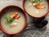 Winter: White swede (rutabaga) and celeriac soup with or without fish