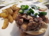 Cheese stuffed pork burgers