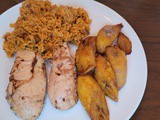 Jerk Chicken and pigeon pea rice