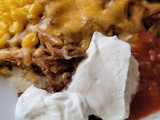 Leftover pulled pork Mexican bowl