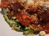 Meatballs on zucchini noodles