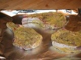 Mustard and herb pork chops