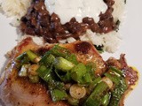 Pork Chops with green onion salsa