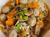 Pork Meatball and Mushroom Ramen