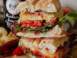 Bbq Bacon Sandwich with Roasted Peppers and Provolone